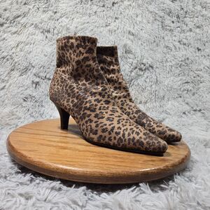 IMPO Neil Womens Size 10M  Retro Stretch Zipper Animal Leopard Print Ankle Boots